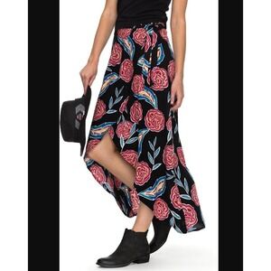 NEW Roxy Floral Wrap High Low Skirt Viscose Womens Size XL